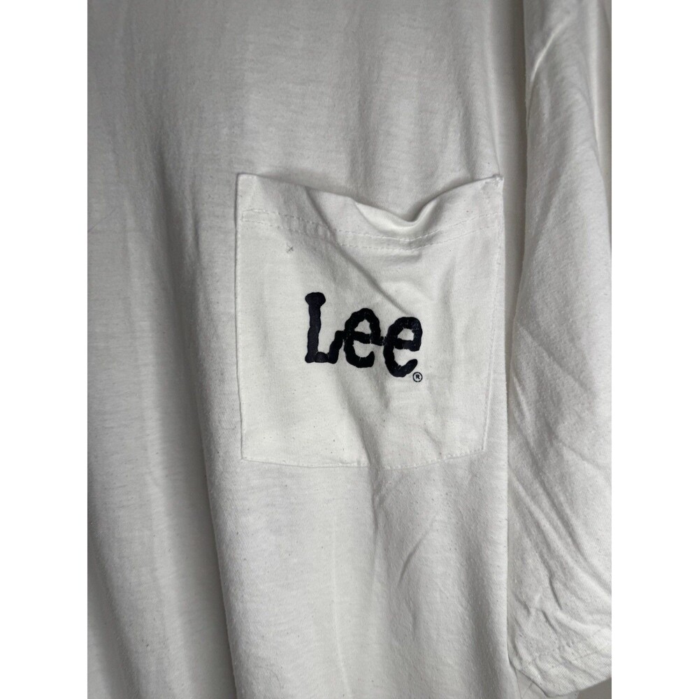 Lee White Short Sleeve Tee with Pocket Size 2X 100% Cotton - Picture 3 of 7